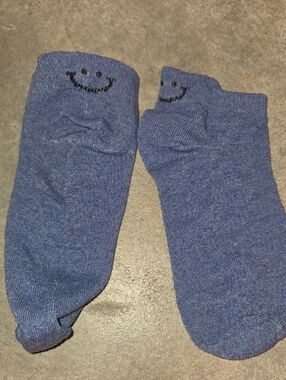 Blue Smile Ankle Socks